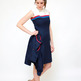 1960's Striped Navy Two-Piece Dress - Thumbnail 3