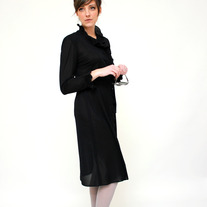 Caron - Sheer Black Vintage Ruffle Dress