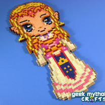 Princess Zelda Nintendo - Custom Chibishou Perler Bead Sprite Pixel Art Decoration