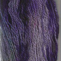 Purple Handspun, Hand Dyed,  Heavy 2 Ply Wool, Mohair Yarn