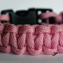 Rose Pink 550 Paracord Survival Bracelet - Dual Core