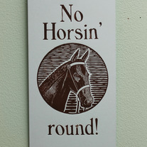 No Horsin' Round letterpress card