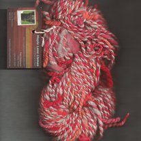 Gray and Sunset Pinks II Handspun Twists Art Yarn by McRanch Knit Weave Crochet