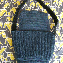 Petite Black & Blue Crocheted Purse