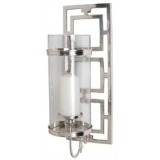 Wilson Polished Nickel Glass Hurricane Sconce