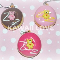 Kawaii Squishy Donut with Teddy Bear Deco Piece