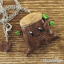 Kawaii Tree Stump Necklace