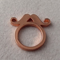 Copper Mustache Ring