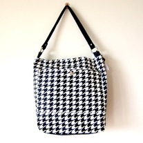 Zippered Hobo - B&W Houndstooth