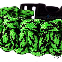 Toxic Acid Green and Black 550 Paracord Survival Bracelet - Dual Core-