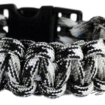 Urban Gray Scale Camo 550 Paracord Survival Bracelet - Dual Core-