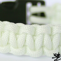 White 550 Paracord Survival Bracelet -Dual Core-