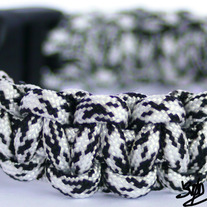 X Series Eclipse Black and White 550 Paracord Survival Bracelet - Dual Core-