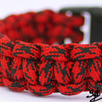X Series Red and Black 550 Paracord Survival Bracelet -Dual Core-