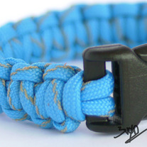 Reflective Colonial Blue Paracord Survival Bracelet - Dual Core-