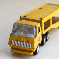 Tonka Toys - Vintage Metal Car Hauler Trailer yellow
