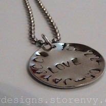 Custom love handstamped necklace