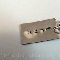 Small love handstamped necklace