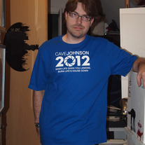 Founder of Aperture Science Cave Johnson 2010 - campaign shirt