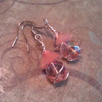 Peachy Flower Top Earrings