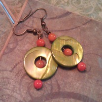 Green & Tangerine Earrings