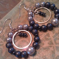 Double Hoop Light & Dark Grey Earrings
