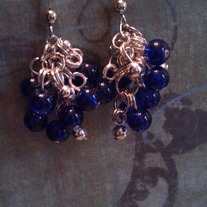 Royal Blue Cluster Earrings