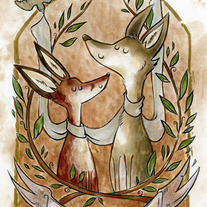 ART PRINT - Fox + Wolf Crest