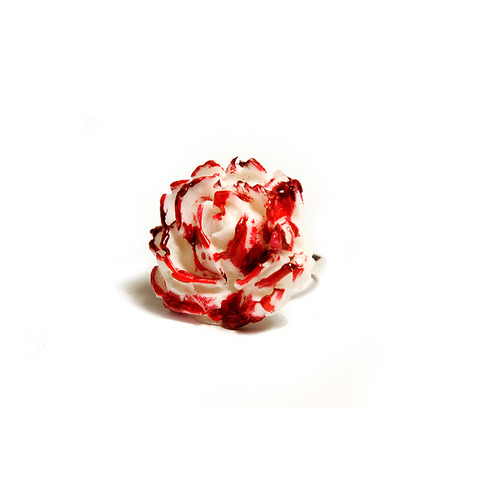 White Blood Rose Ring