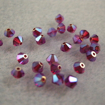 4mm bicone Ruby ABx2