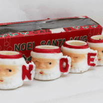 NOEL Santa Mug Candle Set in Original Box