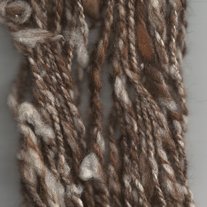 Brown White Llama Wool Handspun Rustic Yarn
