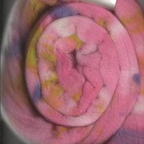 Pink Diva Hand Dyed Wool Roving to Spin, Nuno, Felt
