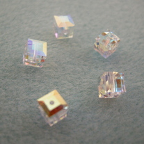 6mm Cube Crystal / Crystal AB