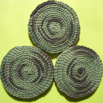 Set of 3 Durable Coasters ** Greens