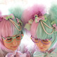 PRE-ORDER Two-Tone Split Cotton Candy Lavender/Mint Sweet Lolita  Wig Set - Thumbnail 1