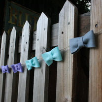 Mini Felt bow Garland in "sherbert"