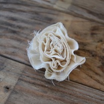 Clearance - Heavy Muslin Rolled Raw Edge Flower Barette