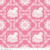 Fat Quarter-Riley's Blake's Daisy Cottage Pink Damask/C2756