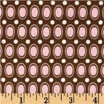 Fat Quarter-Riley's Blake's Daisy Cottage Brown and Pink Dots/C2753