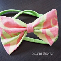 (on sale!) bow headband in pink, green + yellow