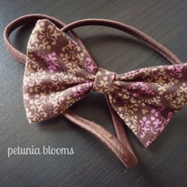 (on sale!) bow headband in brown + dark pink