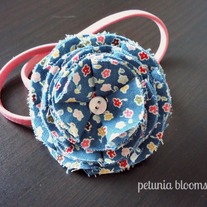 (on sale!) petal headband in blue + peach