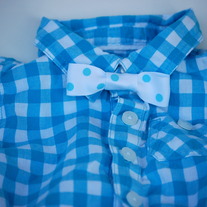 Blue Polka Dot Bow tie