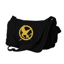 Hunger Games Mockingjay Messenger Bag - GOLD on Black