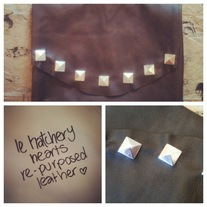 hey stud: re-purposed leather clutch