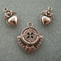 Heart and flower charms.