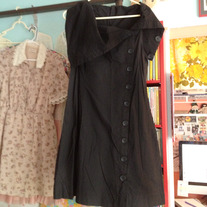 black side button dress size L