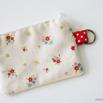 Floral Linen Zip Pouch