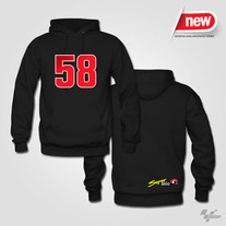 Marco Simoncelli Supersic MotoGP #58 Hoodie Sweats Black